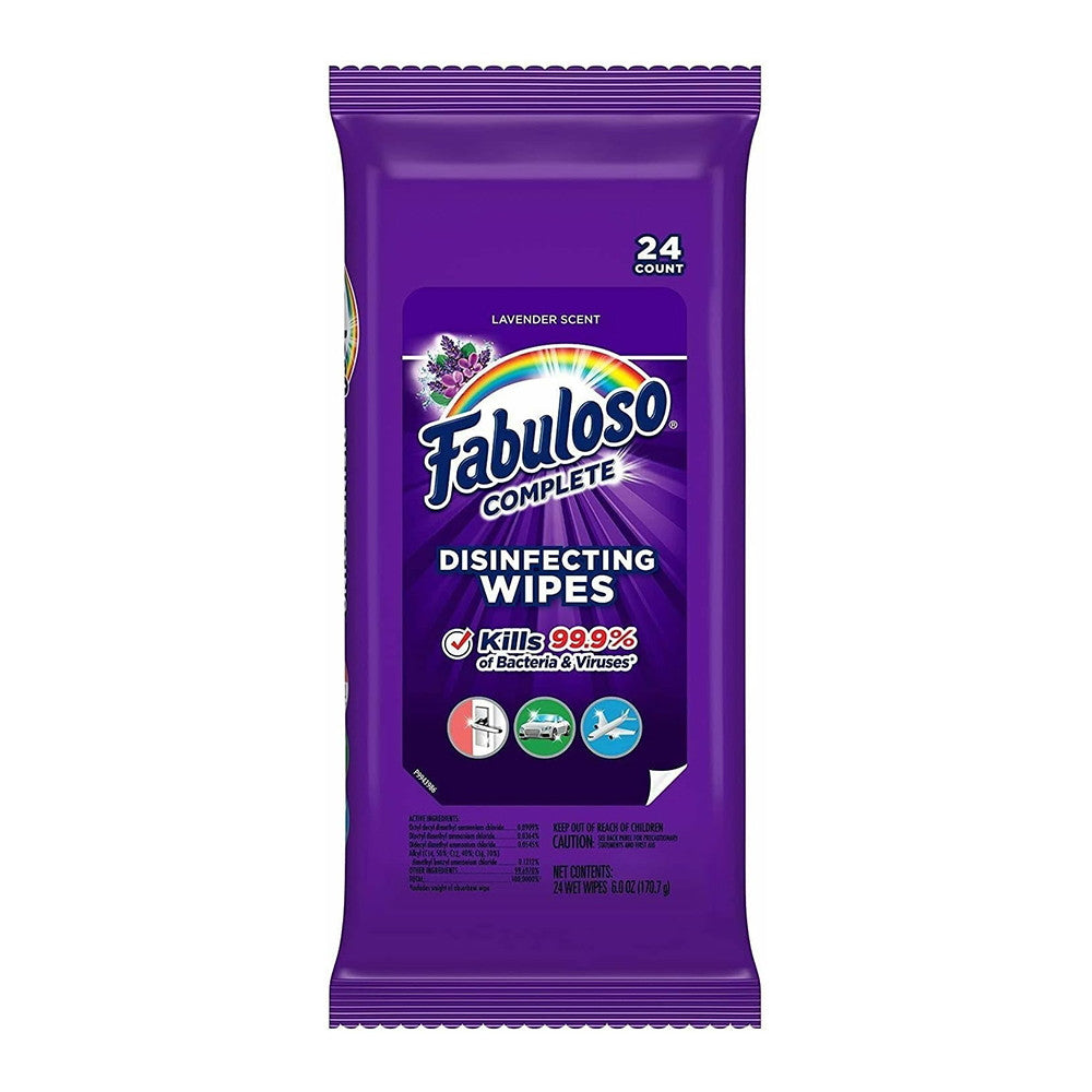 Fabuloso Complete Disinfecting Wipes, Lavender, 24 Ea